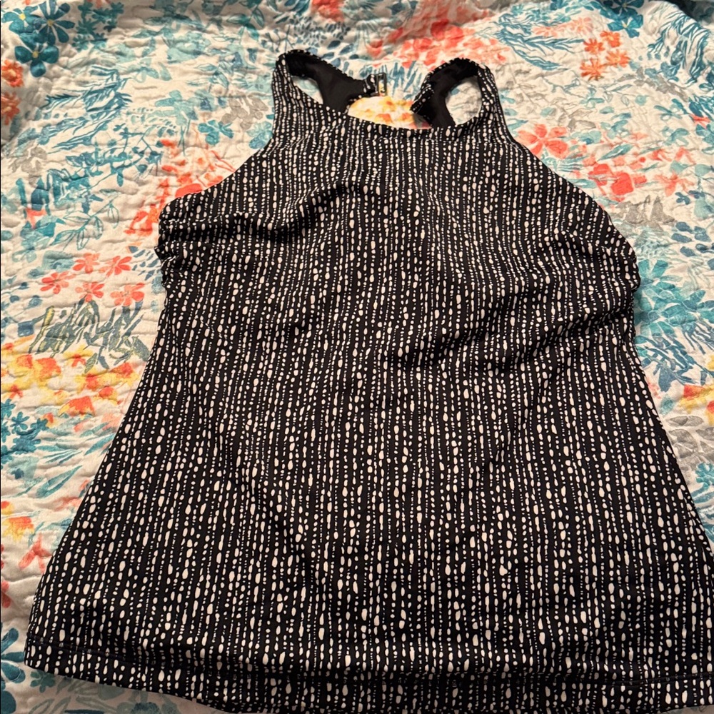 New Without Tag Athleta Maldives Tankini Black and White Patterned Top